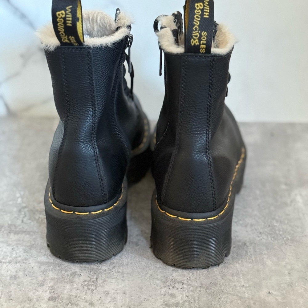 Dr. Martens Jadon Faux Fur Lined Leather Platform Boots - Picture 8 of 10